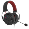 Redragon H380 Chiron RGB black and red wired gaming headset with padded earcups and boom microphone