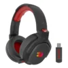 Redragon H838 Hades black and red wireless gaming headset with USB wireless dongle