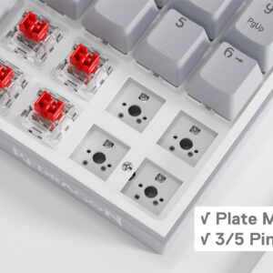 Official Redragon K628 Pollux 75% wired RGB keyboard with 78-key layout and Red switches