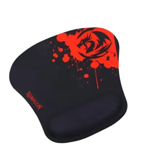 Redragon P020 black and red gaming mouse pad with dragon graphic and wrist rest