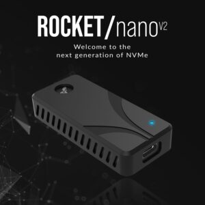 Sabrent Rocket Nano V2 compact external SSD shown in an official product detail graphic