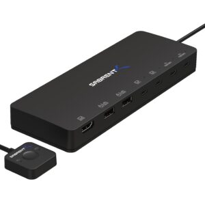 Sabrent USB-KCPD 2-port USB-C KVM switch with 60W Power Delivery, official Sabrent product image