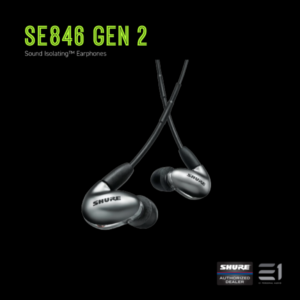 Shure SE846 Gen 2 in-ear monitors, silver finish