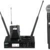 Shure ULX-D digital wireless system receiver and bodypack transmitter, product image from Solotech