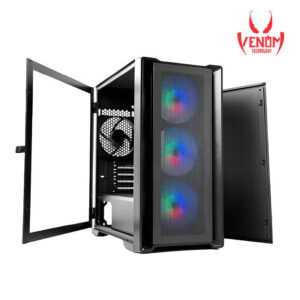 TechnoZone C400 case with four ARGB fans and 600W power supply, image from Venom Technology