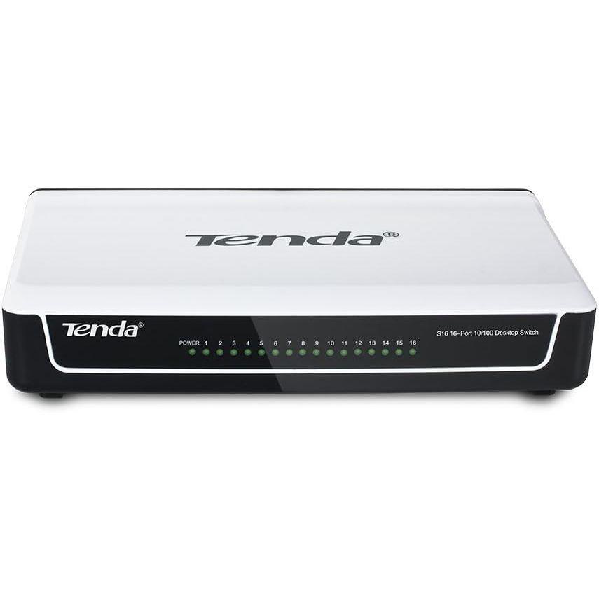 Tenda S16 16-port 10/100 Ethernet desktop switch, product image from Junaid Tech