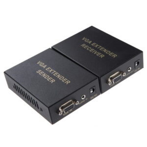 VGA extender sender and receiver kit for long-distance transmission over network cable; verify the model and supported distance against the product in stock