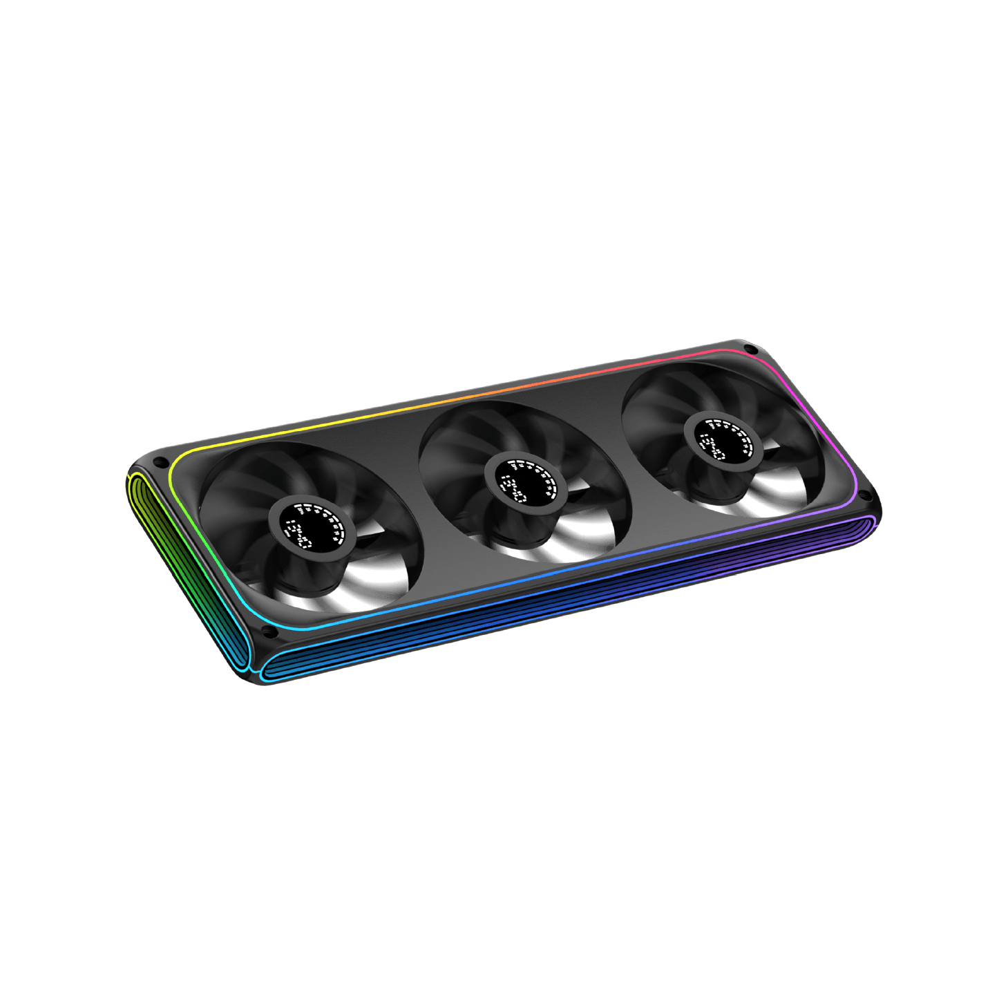 Xigmatek AERO DGT 360 Reverse 360mm reverse-blade ARGB fan assembly with digital display